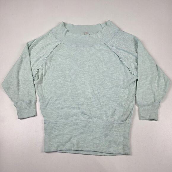 Free People We The Free Sweater Womens Small Mint Green Raglan Pullover Cropped - Picture 1 of 10